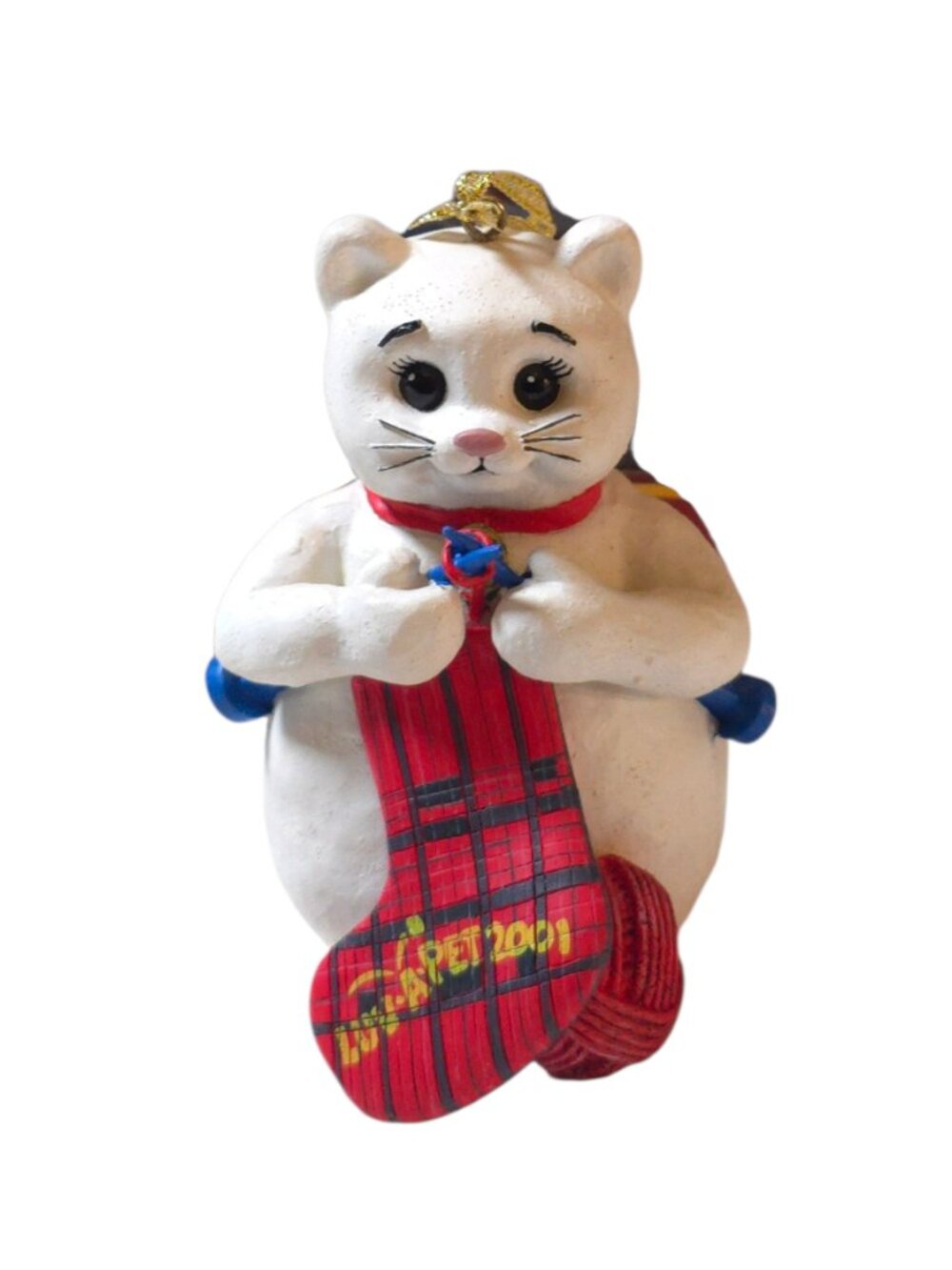 Vintage 2001 PetSmart Luv-A-Pet Snow Kitty Cat Christmas Ornament Box